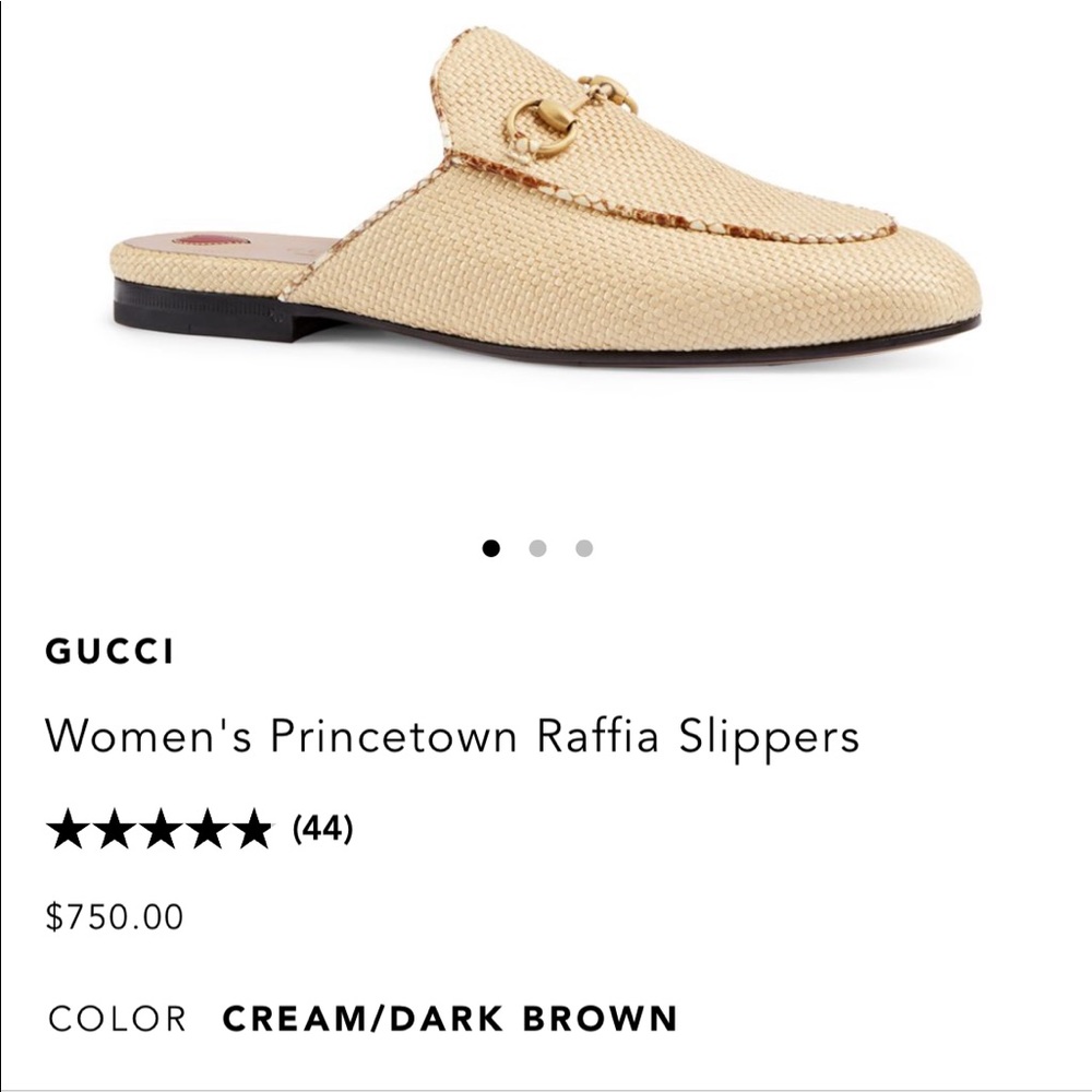 Gucci raffia 36.5 princetown